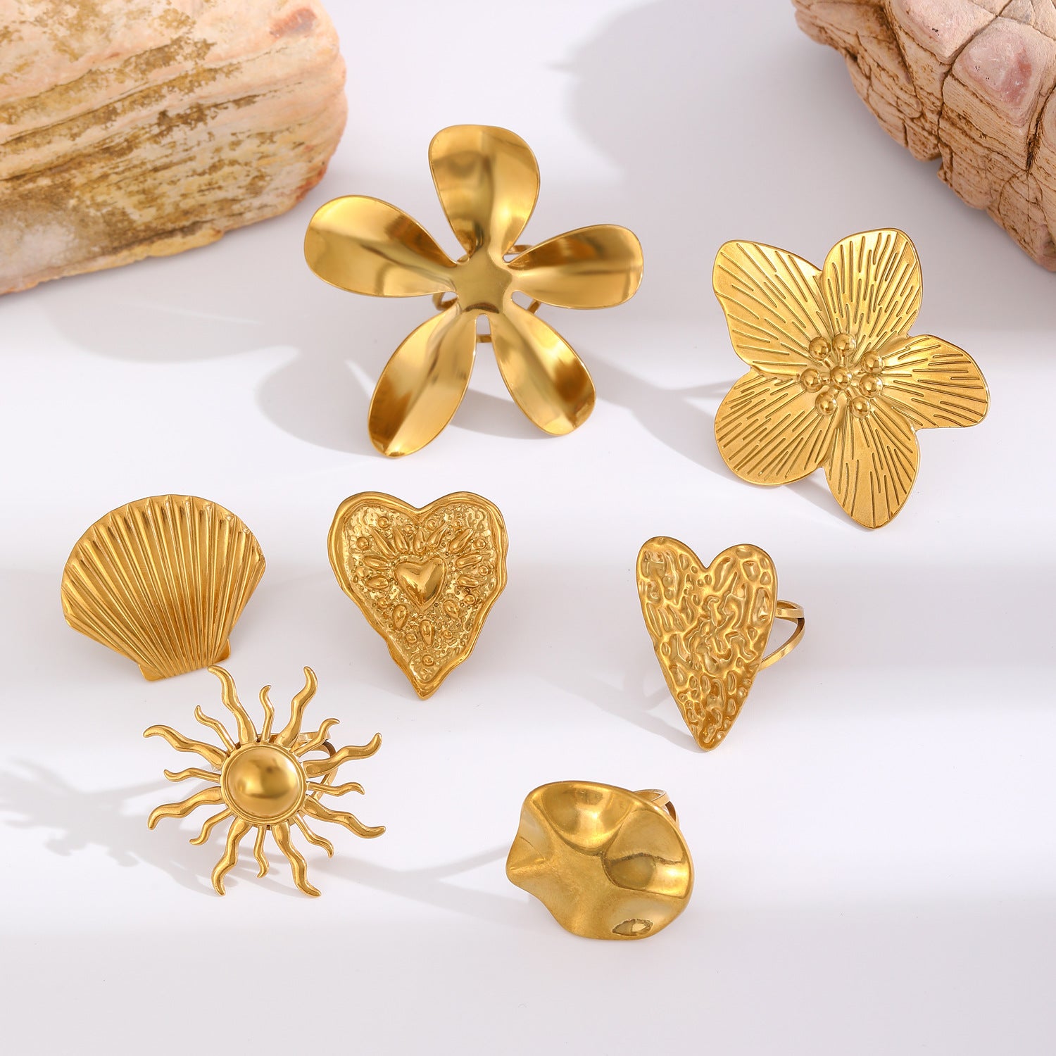 Wholesale Vintage glossy texture ring
